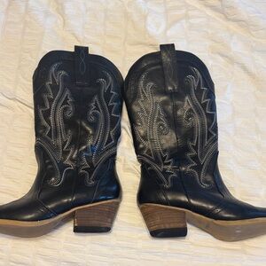 Black Western Leather Boots